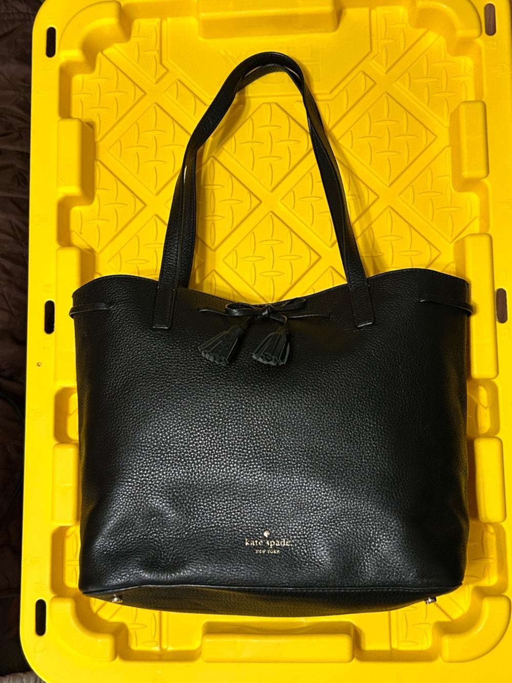 Kate Spade Black Pebbled Leather Tote Bag Preowned